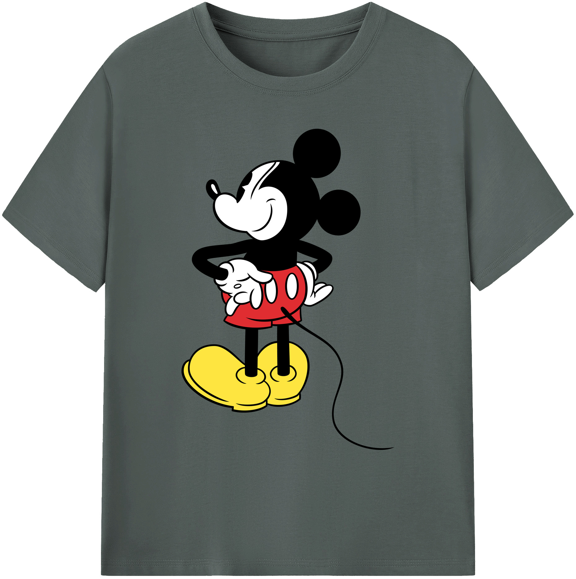 ミッキーマウス Mickey Mouse 綿100％ メンズ半袖Tシャツ｜肌触りやわらか＆通気性